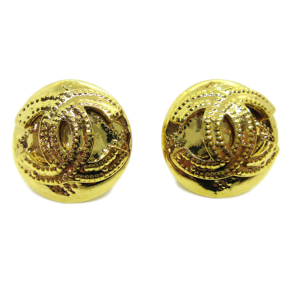 Chanel Vintage CC Round Clip-On Metal Small